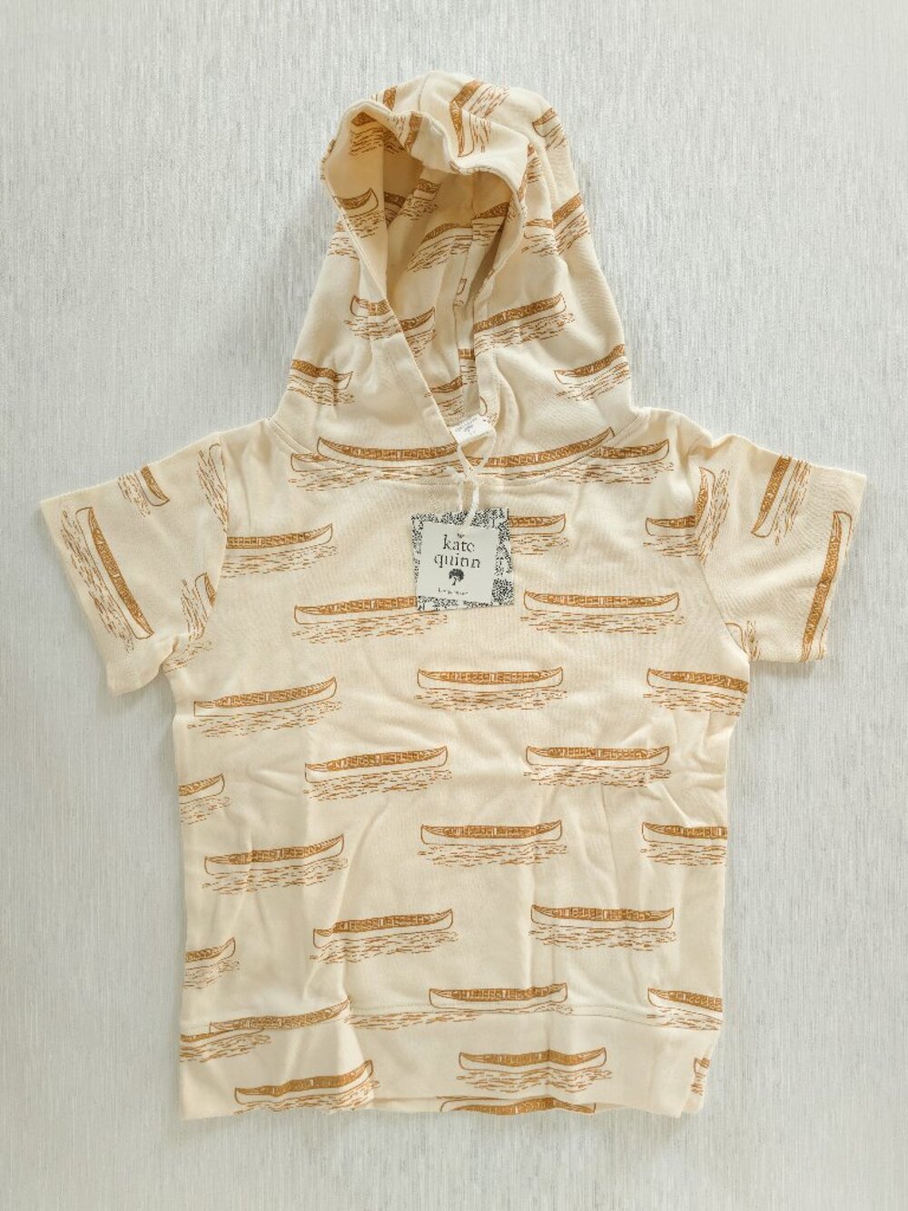 Kate Quinn Short Sleeve Skinny Hoodie Canoe Organic Cotton Interlock 7Y Boy